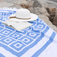 Blue & White Luxury Turkish Towel | Spa-Quality Body Towel