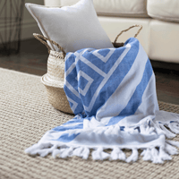 Blue & White Luxury Turkish Towel | Spa-Quality Body Towel