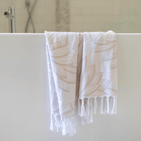 Oat + White Turkish Body Towel | Neutral Luxury | Quick-Dry & Multi-Use