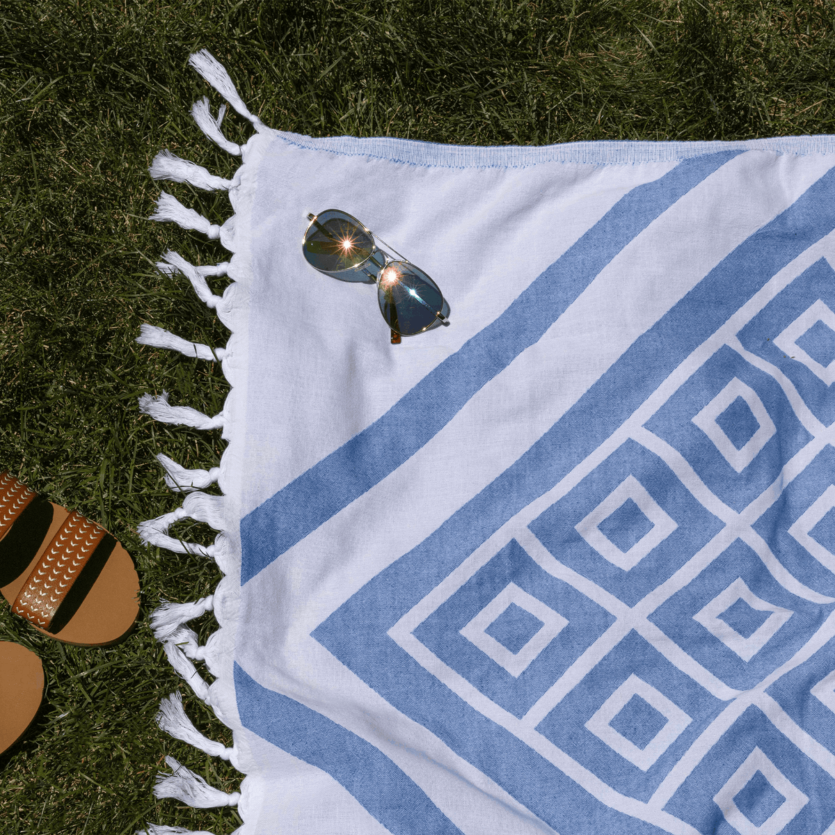 Blue & White Luxury Turkish Towel | Spa-Quality Body Towel