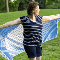 Blue & White Luxury Turkish Towel | Spa-Quality Body Towel