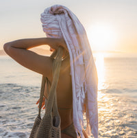 Oat + White Turkish Body Towel | Neutral Luxury | Quick-Dry & Multi-Use