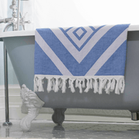 Chic Travel Towels: Blue & White Turkish Set | Absorbent & Lightweight | Hand & Body