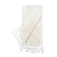 Canadian-Designed Oat + White Turkish Hand Towel | Spa-Soft, Quick-Dry