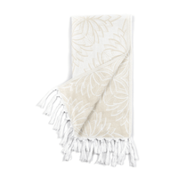 Chic Travel Towels: Oat + White Turkish Set | Absorbent & Lightweight | Hand & Body