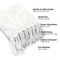 Oat + White Turkish Body Towel | Neutral Luxury | Quick-Dry & Multi-Use