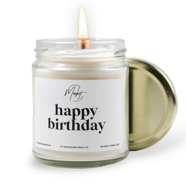 HAPPY BIRTHDAY - WHITE -  SOY CANDLE