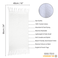 Canadian-Designed Turkish Hand Towel | White | Spa-Soft, Quick-Dry