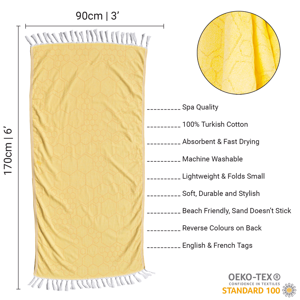 Yellow + Orange Turkish Body Towel | Vibrant & Versatile