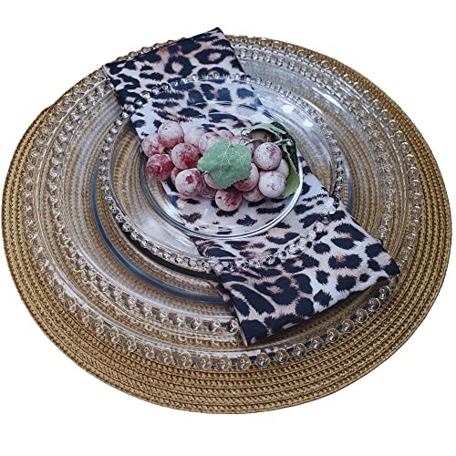 Set of 4 Tabletop Collection Indoor/Outdoor Cocoa Round Placemat 15" Dia-1