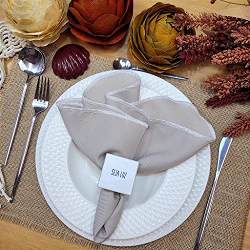 Charlo's Set of 4 Sustainable Rectangular Jute Rustic Chic Placemats 18" x 12"-3