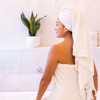 Softest Turkish Towel Single Set: White | Quick-Dry Hand & Body