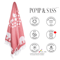 Premium Canadian Red & White Turkish Body Towel | Soft, Durable & Fast-Dry