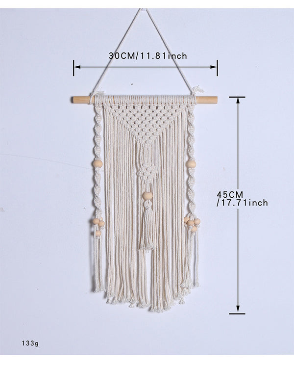 Bohemian Dream: V-Shaped Wooden Bead Wall Hanging