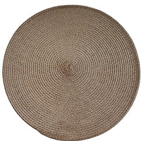 Set of 4 Tabletop Collection Indoor/Outdoor Cocoa Round Placemat 15" Dia-0