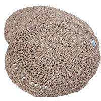 Charlo's Set of 4 Nude Sustainable Rustic Chic Round Placemats 16" x 16"-0