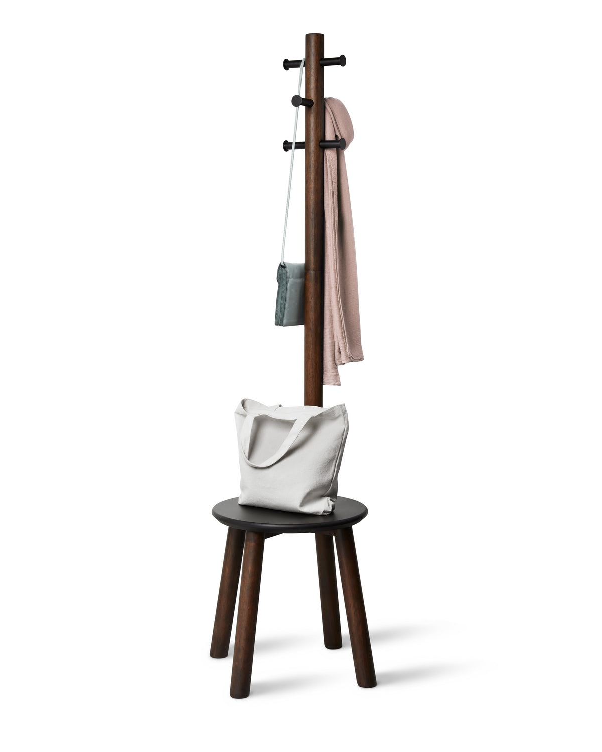 Pillar Coat Rack and Stool