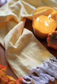 Canadian-Designed Turkish Hand Towel | Yellow & Orange | Spa-Soft, Quick-Dry