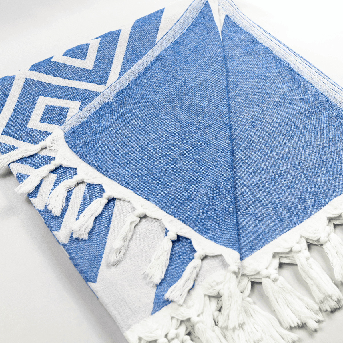 Chic Travel Towels: Blue & White Turkish Set | Absorbent & Lightweight | Hand & Body