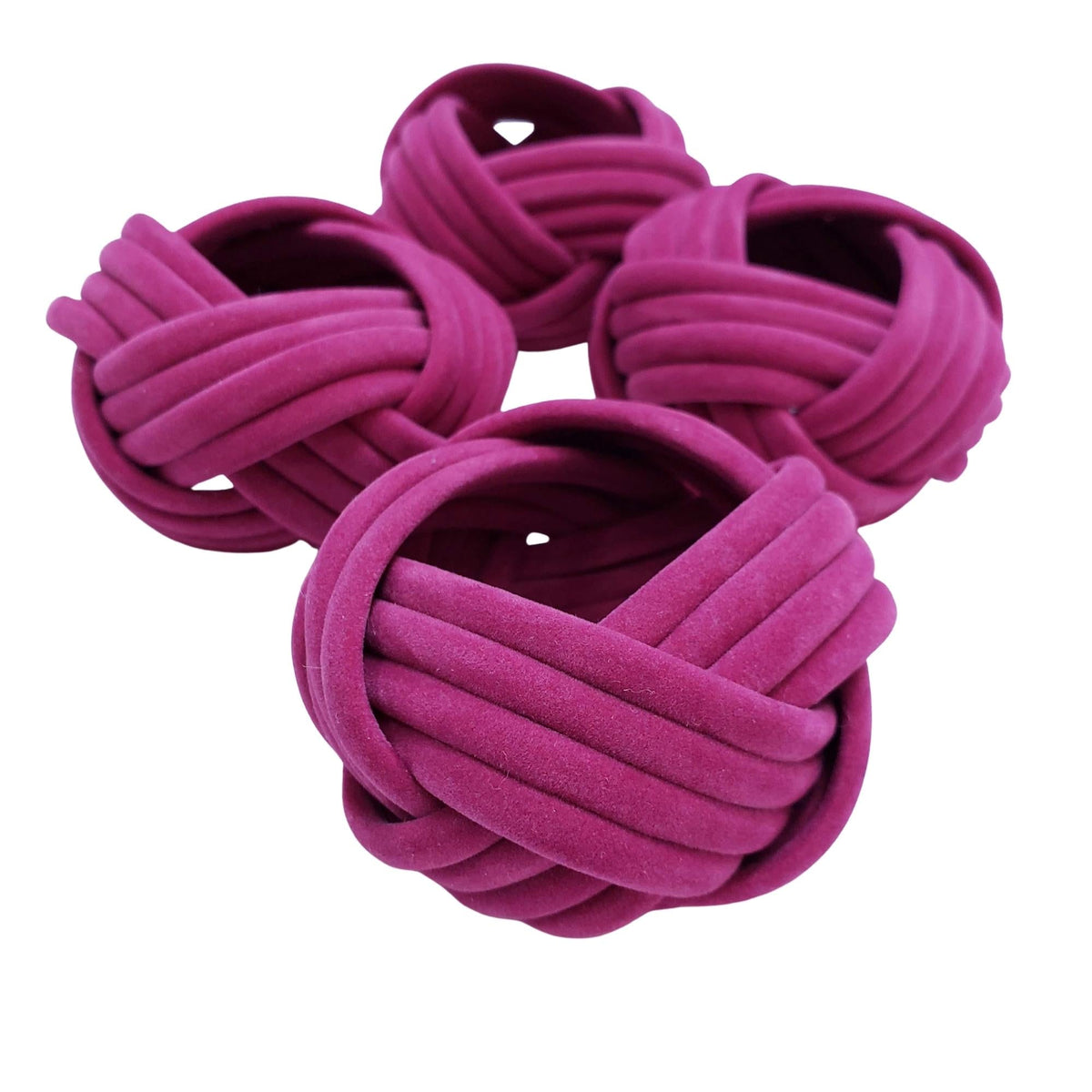 Maison Charlo | Set of 4 Woven Rustic Braided Napkin Rings by Charlo - Brown, yellow, pink for Mother's Day, Gift, Birthday-5