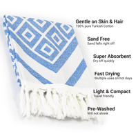 Wrap Yourself in Luxury – Blue & White Turkish Hand Towel