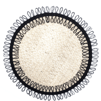 Charlo's Set of 2 Black Sustainable Brazilian Jute Liz Round Placemats Sousplat 16" dia-0