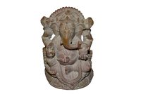 Handcrafted Sculpture Soapstone Elephant Head God Ganesha - Small-2