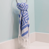 Wrap Yourself in Luxury – Blue & White Turkish Hand Towel