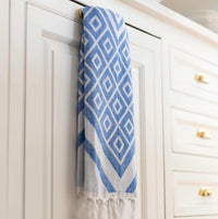 Wrap Yourself in Luxury – Blue & White Turkish Hand Towel