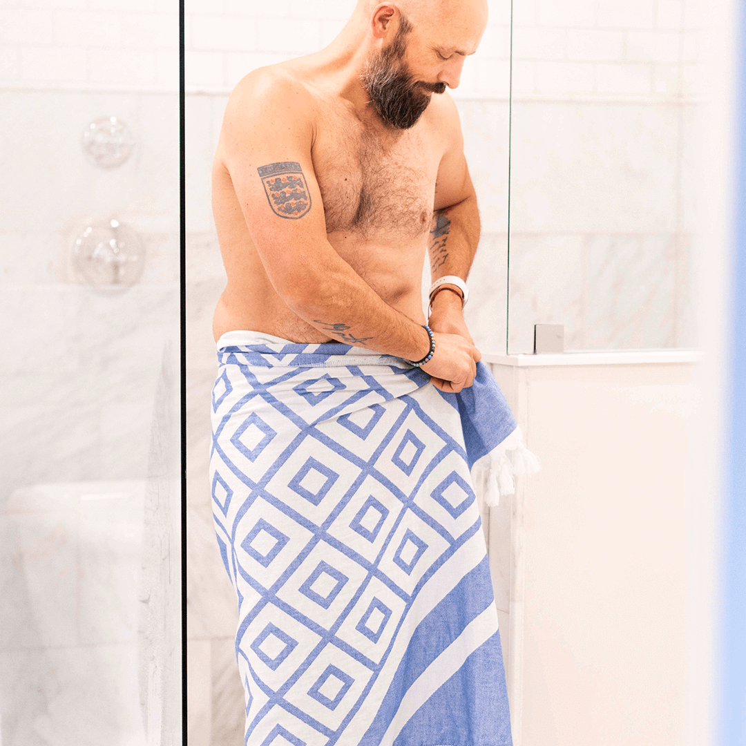 Blue & White Luxury Turkish Towel | Spa-Quality Body Towel