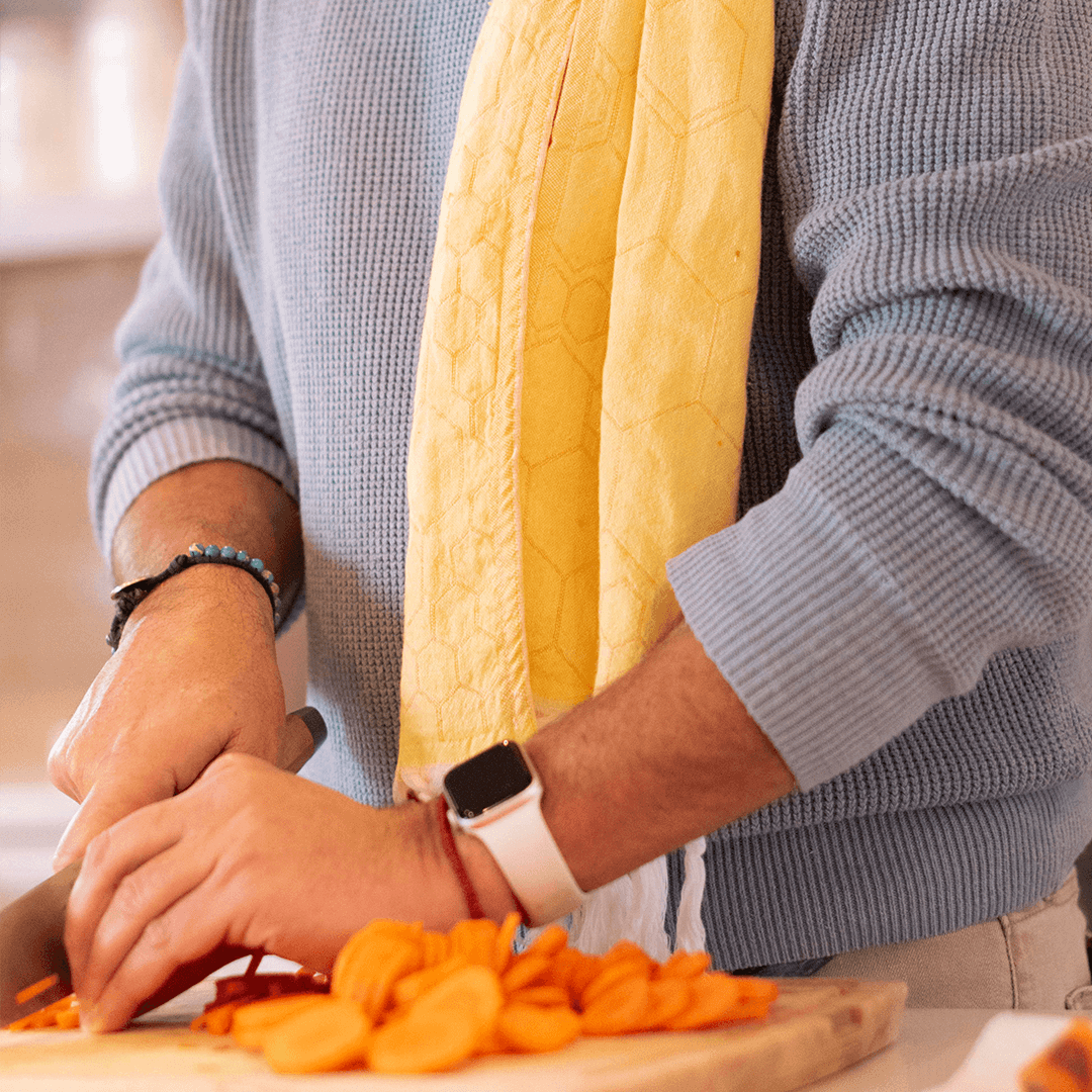 Canadian-Designed Turkish Hand Towel | Yellow & Orange | Spa-Soft, Quick-Dry