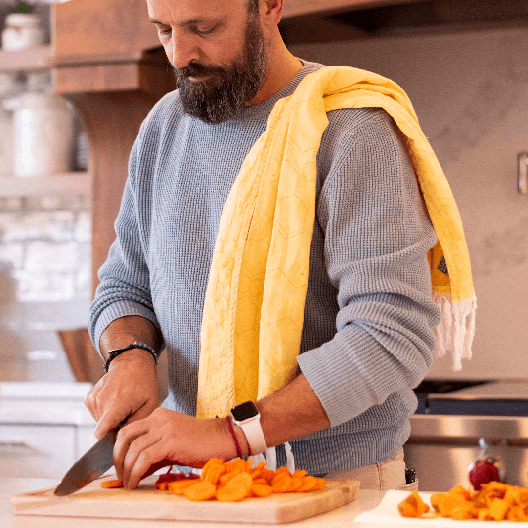 Canadian-Designed Turkish Hand Towel | Yellow & Orange | Spa-Soft, Quick-Dry