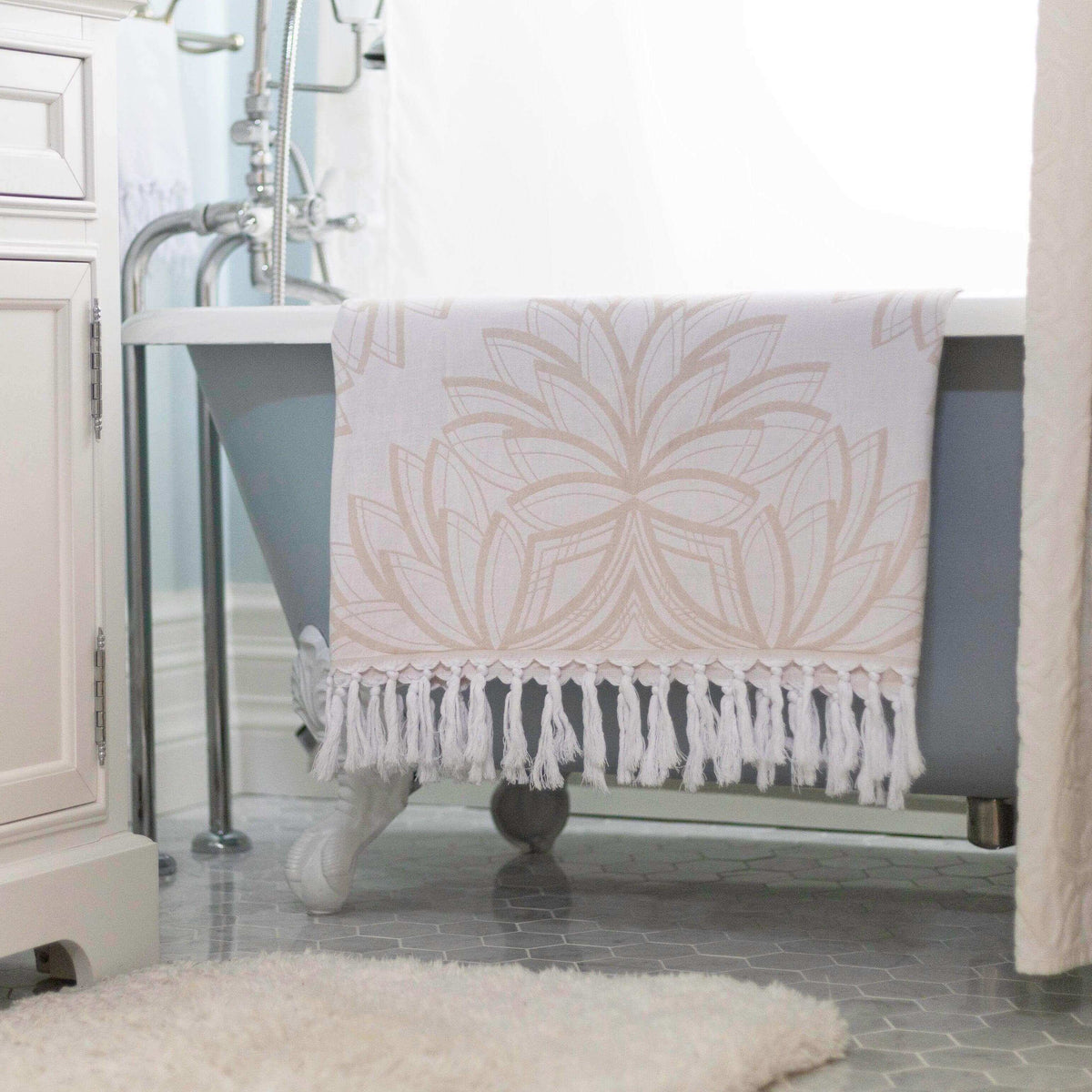 Oat + White Turkish Body Towel | Neutral Luxury | Quick-Dry & Multi-Use