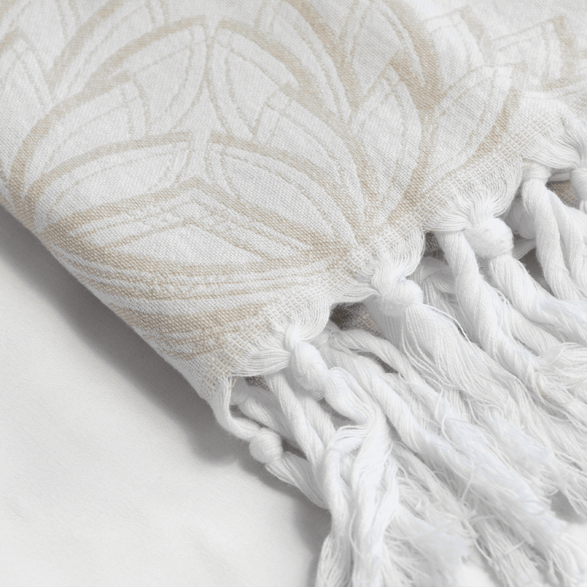 Canadian-Designed Oat + White Turkish Hand Towel | Spa-Soft, Quick-Dry