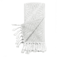 Luxe Grey & White Turkish Hand Towel