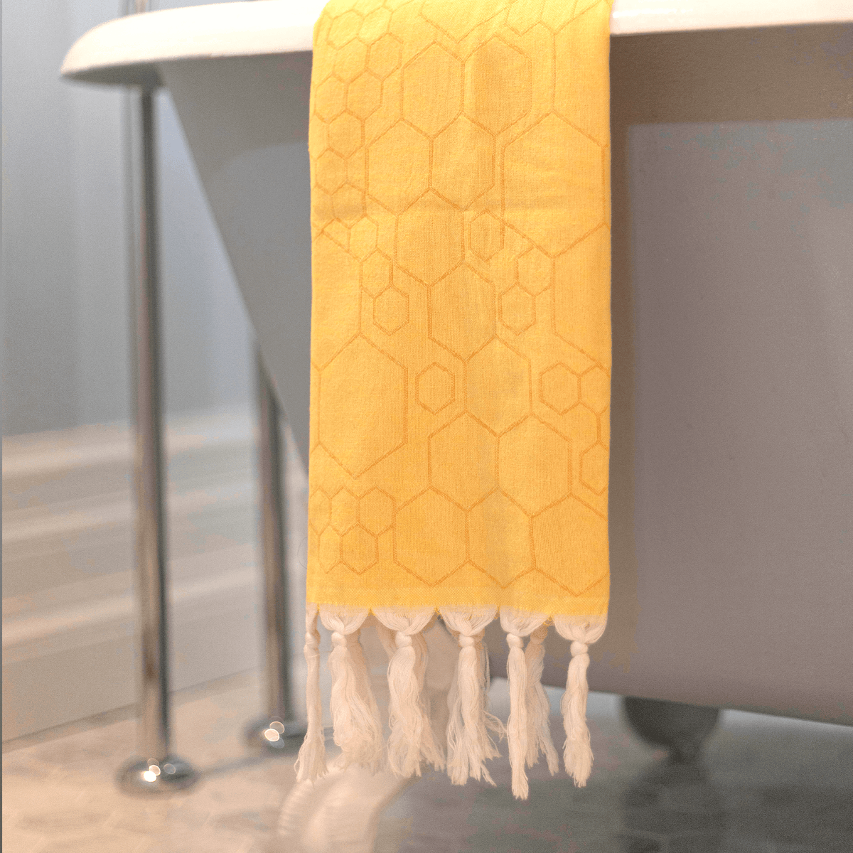 Canadian-Designed Turkish Hand Towel | Yellow & Orange | Spa-Soft, Quick-Dry