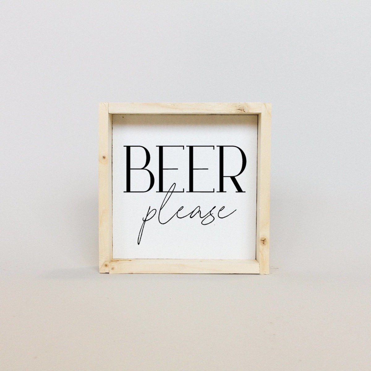 Beer Please Mini Wood Sign