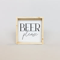 Beer Please Mini Wood Sign