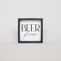 Beer Please Mini Wood Sign