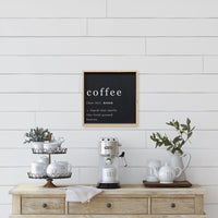 Coffee Noun Wood Sign