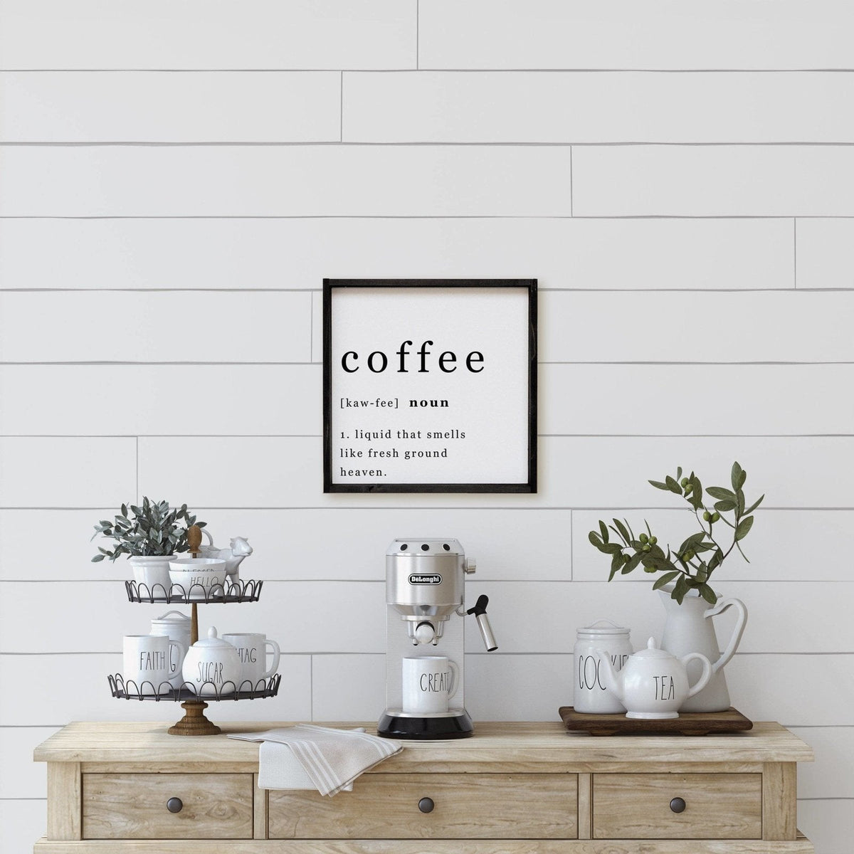 Coffee Noun Wood Sign