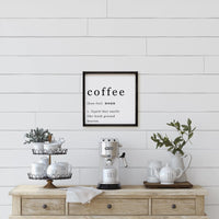 Coffee Noun Wood Sign