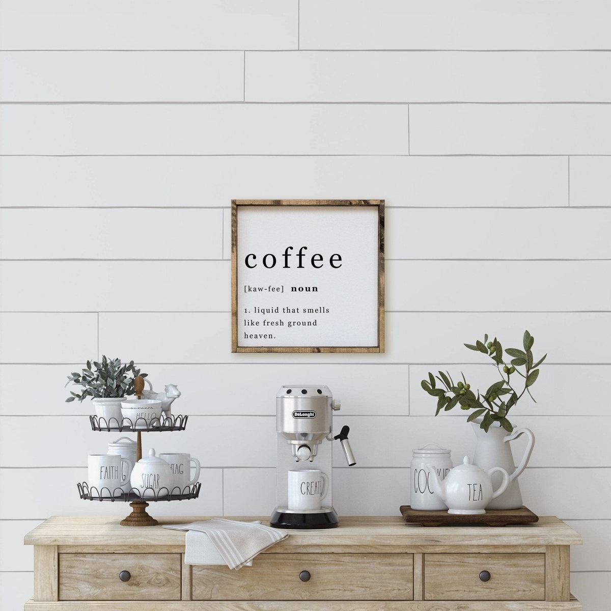 Coffee Noun Wood Sign