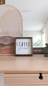 Coffee Please Mini Wood Sign