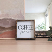 Coffee Please Mini Wood Sign