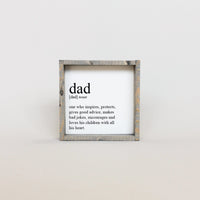 Dad Definition Wood Sign