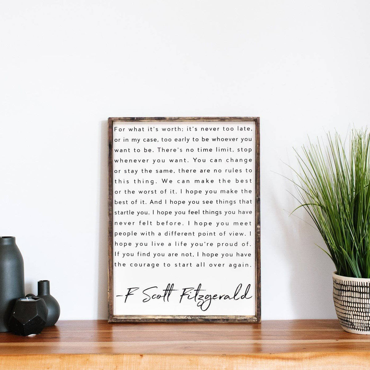 F. Scott Fitzgerald Wood Sign