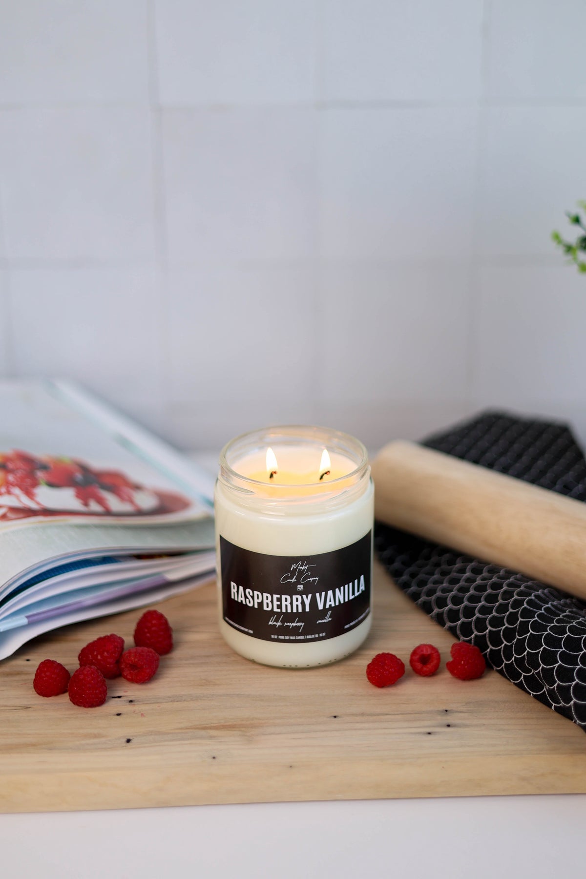 RASPBERRY VANILLA SOY WAX CANDLE