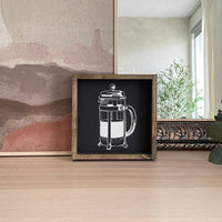 French Press Mini Wood Sign