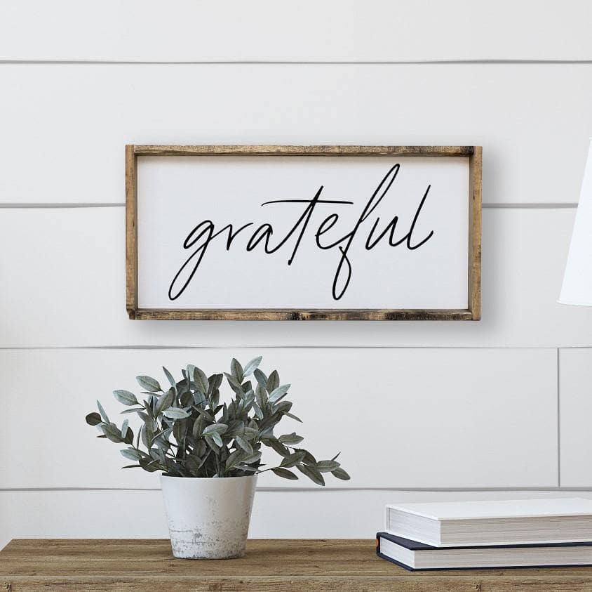 Panneau en bois « Grateful » (petit)